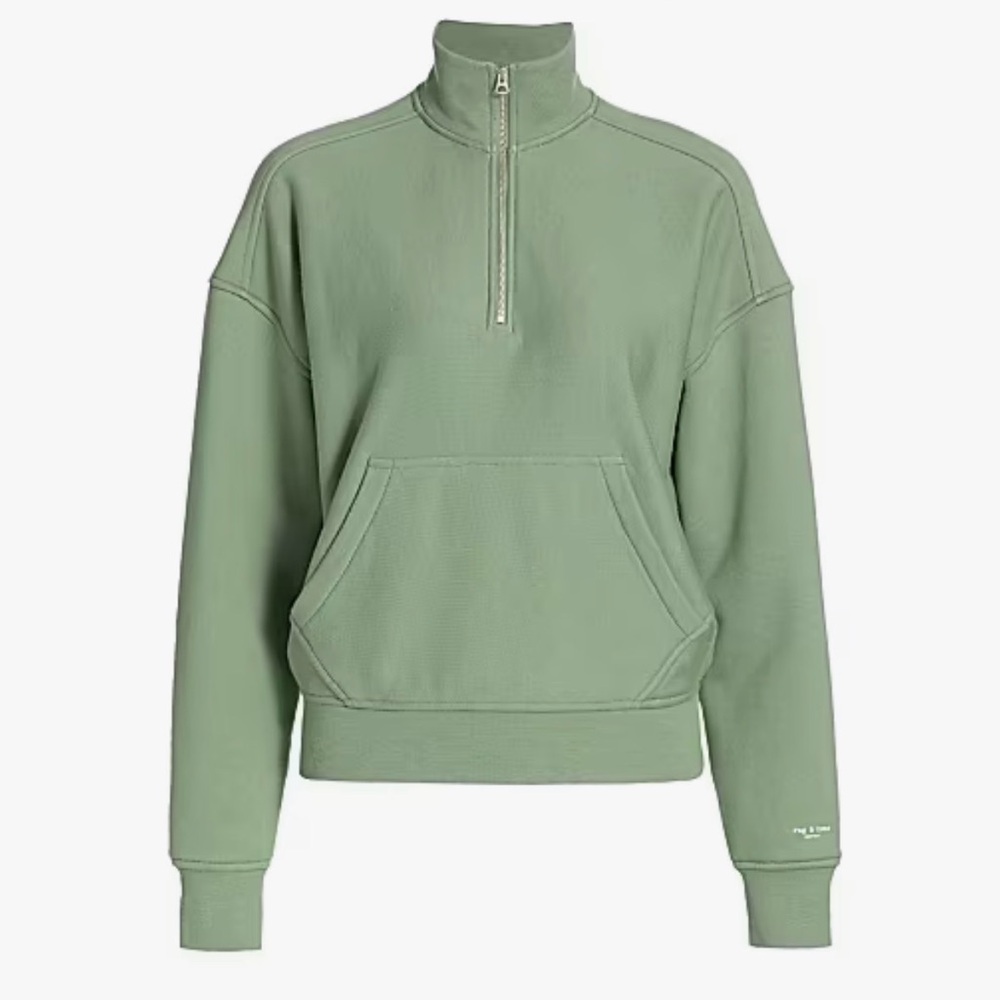 Rag & Bone City Half Zip Terry Pullover Sweatshirt, Size XS